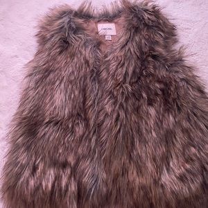 Faux fur vest furry